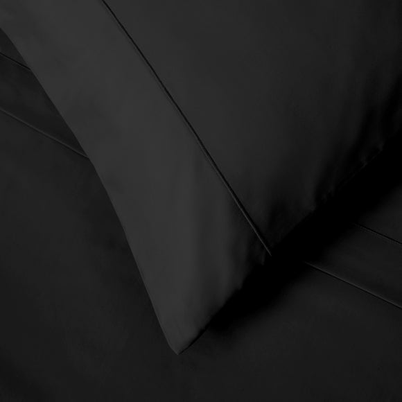 Dorma 300 Thread Count 100 Cotton Sateen Plain Cuffed Pillowcase Dunelm