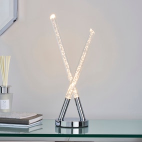 Tassani 2 Light Integrated LED Bubble Glass Table Lamp