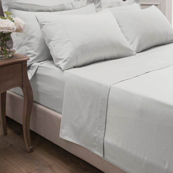 Dorma 300 Thread Count 100% Cotton Sateen Plain Flat Sheet White undefined