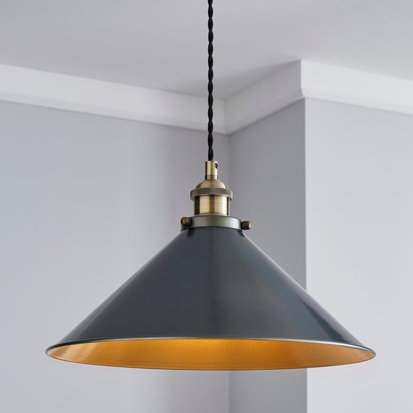 Logan 1 Light Grey Industrial Ceiling Fitting image 1 of 8