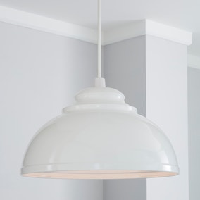 Galley 40cm Gloss White Easy Fit Pendant