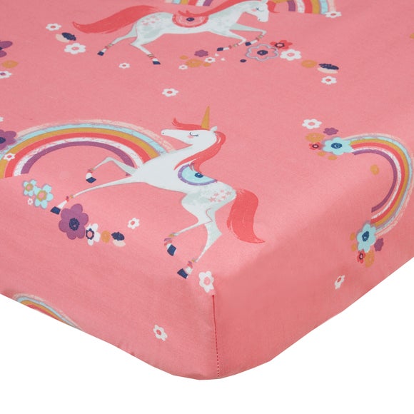 unicorn single fitted sheet