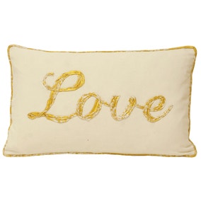 Christmastide Love Gold Cushion