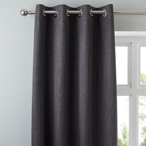 Solar Slate Blackout Eyelet Curtains | Dunelm