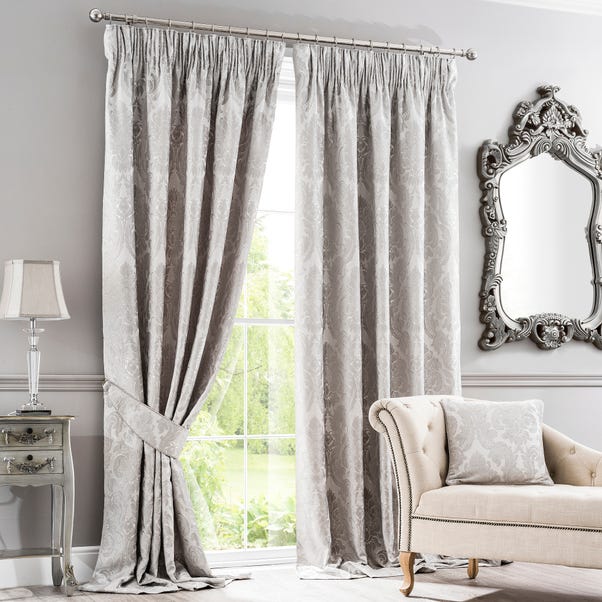 Versailles Silver Pencil Pleat Curtains image 1 of 4