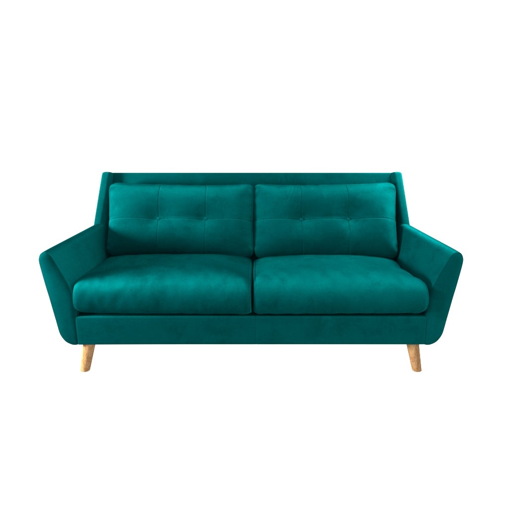 Photo of Halston velvet 3 seater sofa green