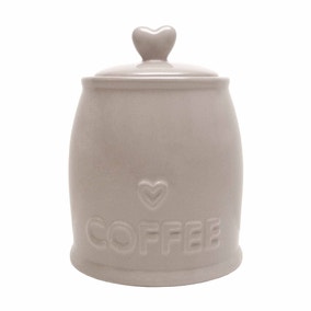 Country Taupe Heart Coffee Jar