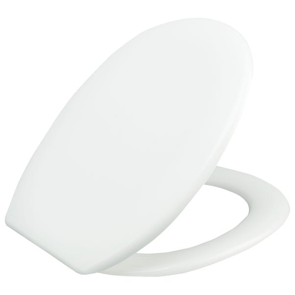 Essentials White Plastic Toilet Seat Dunelm - Plastic Toilet Seat Fittings