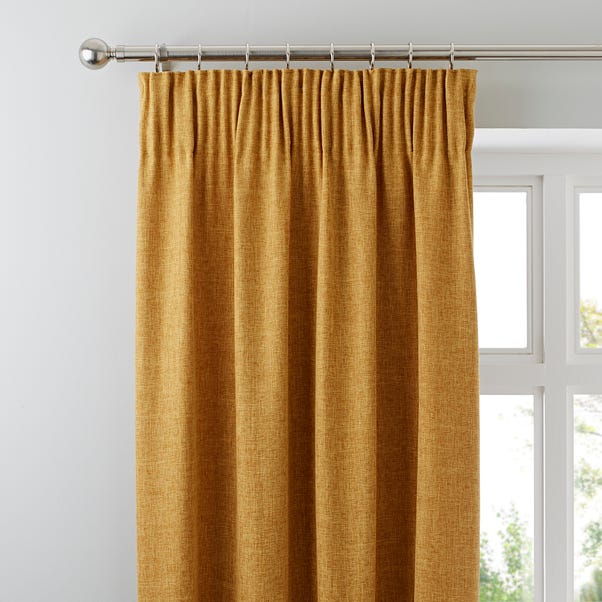 Vermont Mustard Pencil Pleat Curtains image 1 of 4