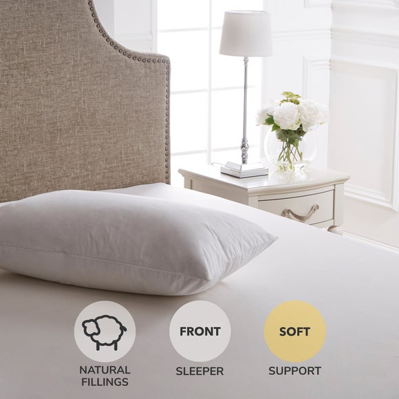 Dorma Luxurious White Goose Down Front Sleeper Pillow Dunelm