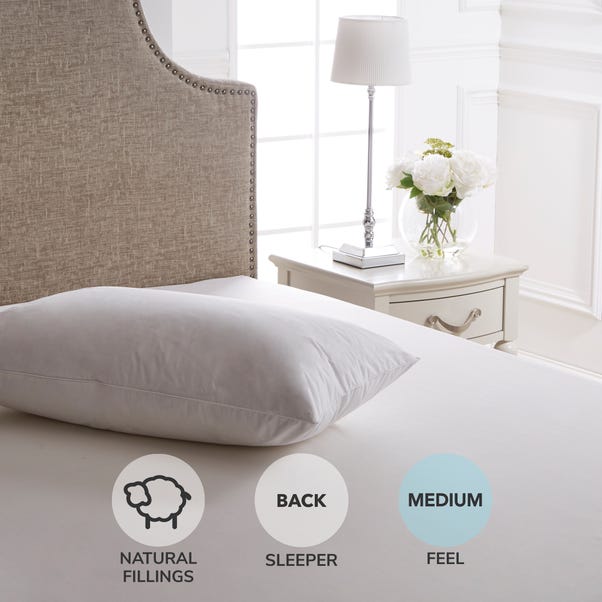 Dorma Luxurious White Goose Down Medium-Support Pillow