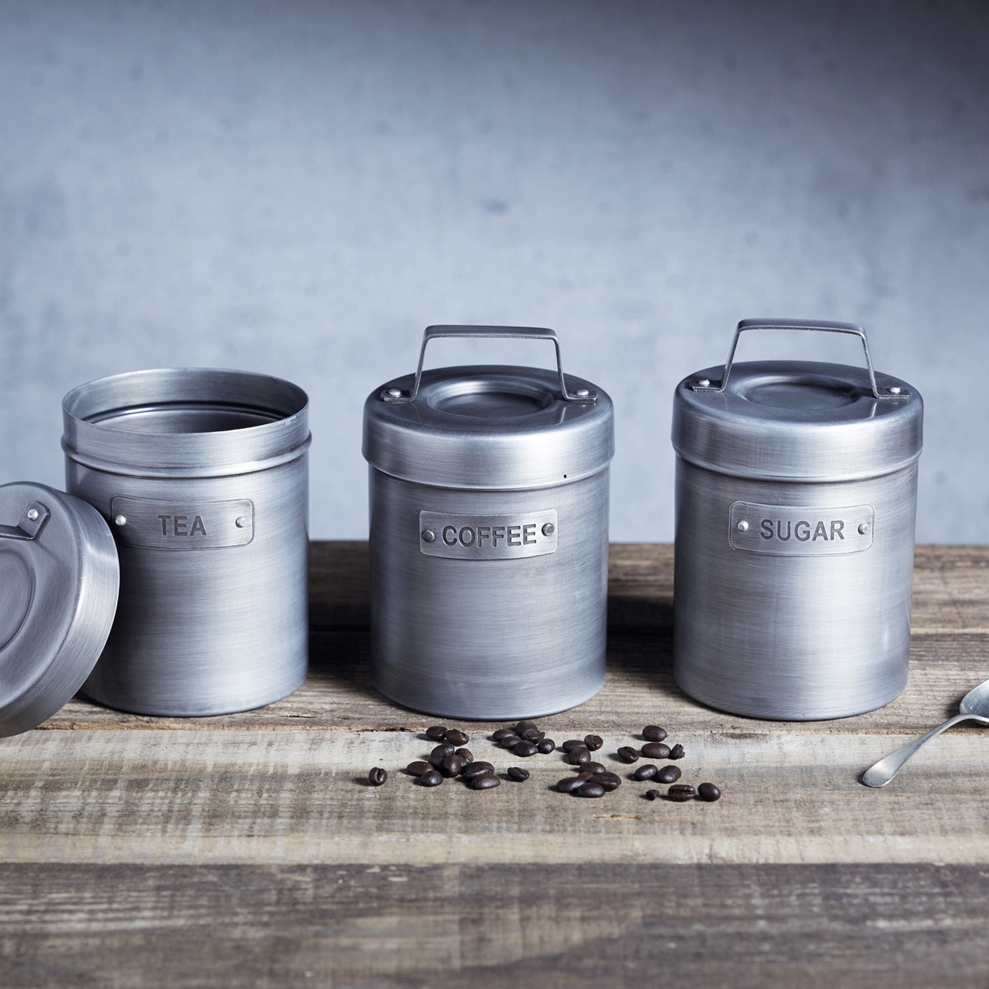 Set of 3 Industrial Canisters