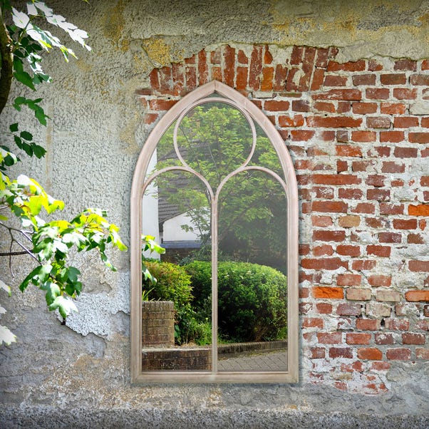 Sassetti Distressed Arched Window Indoor Outdoor Wall Mirror image 1 of 2