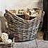 40cm Round Wicker Log Basket with Handles Natural