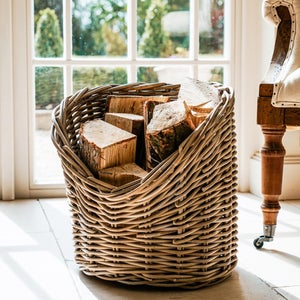 40cm Round Wicker Log Basket