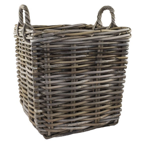 Small Square Wicker Log Basket