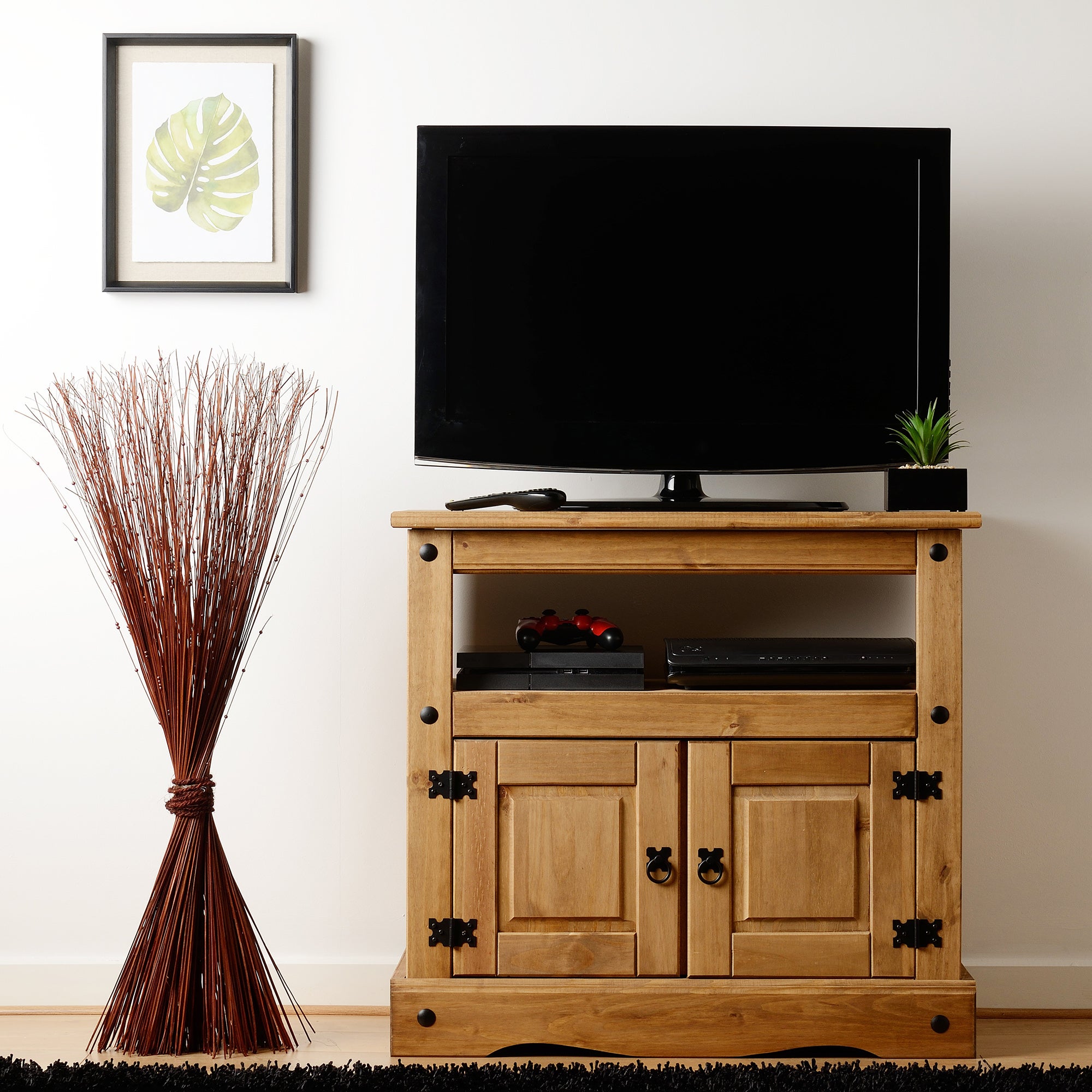Corona Compact TV Unit, Oak for TVs up to 38"