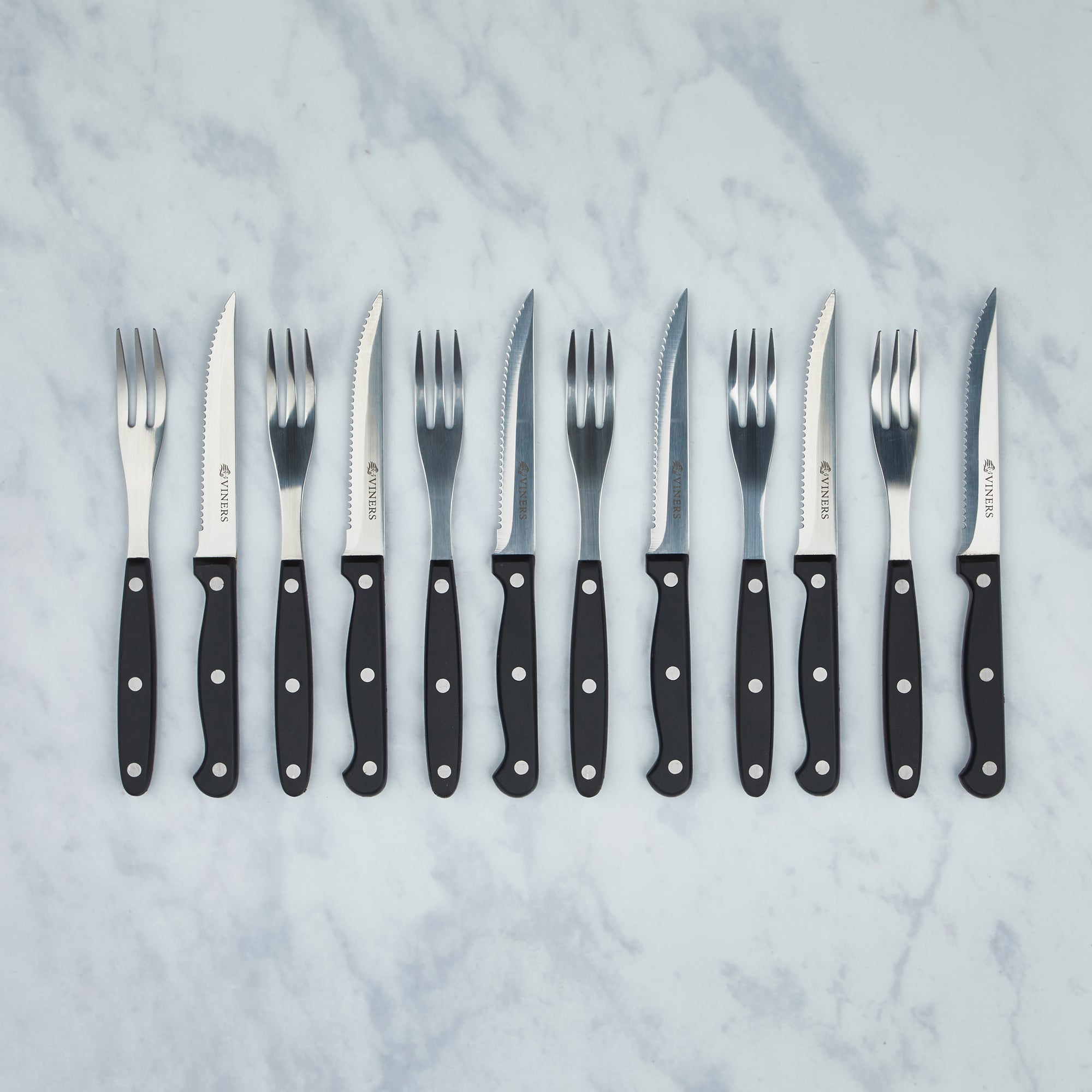 Photos - Cutlery Set Viners 12 Piece Steak Knife & Fork Set Black 
