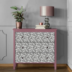 Fablon Black And White Damask Sticky Back Plastic
