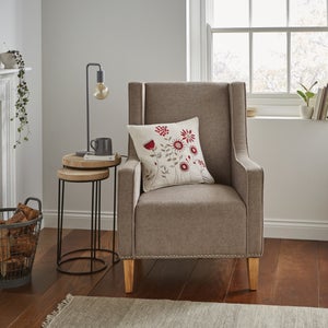 Scandi Field Embroidered Cushion