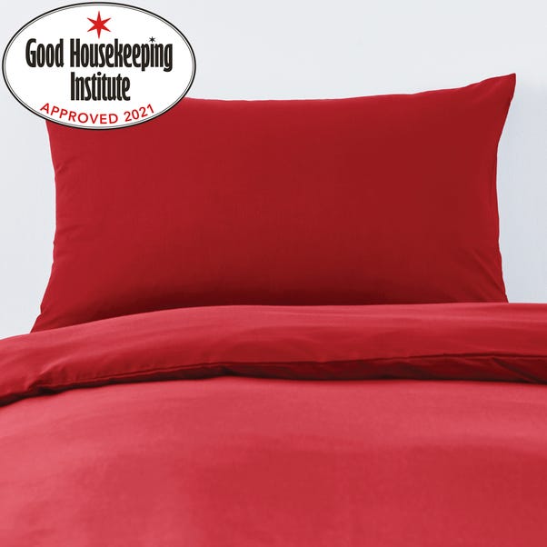 Non Iron Plain Dye Red Standard Pillowcase Pair image 1 of 2