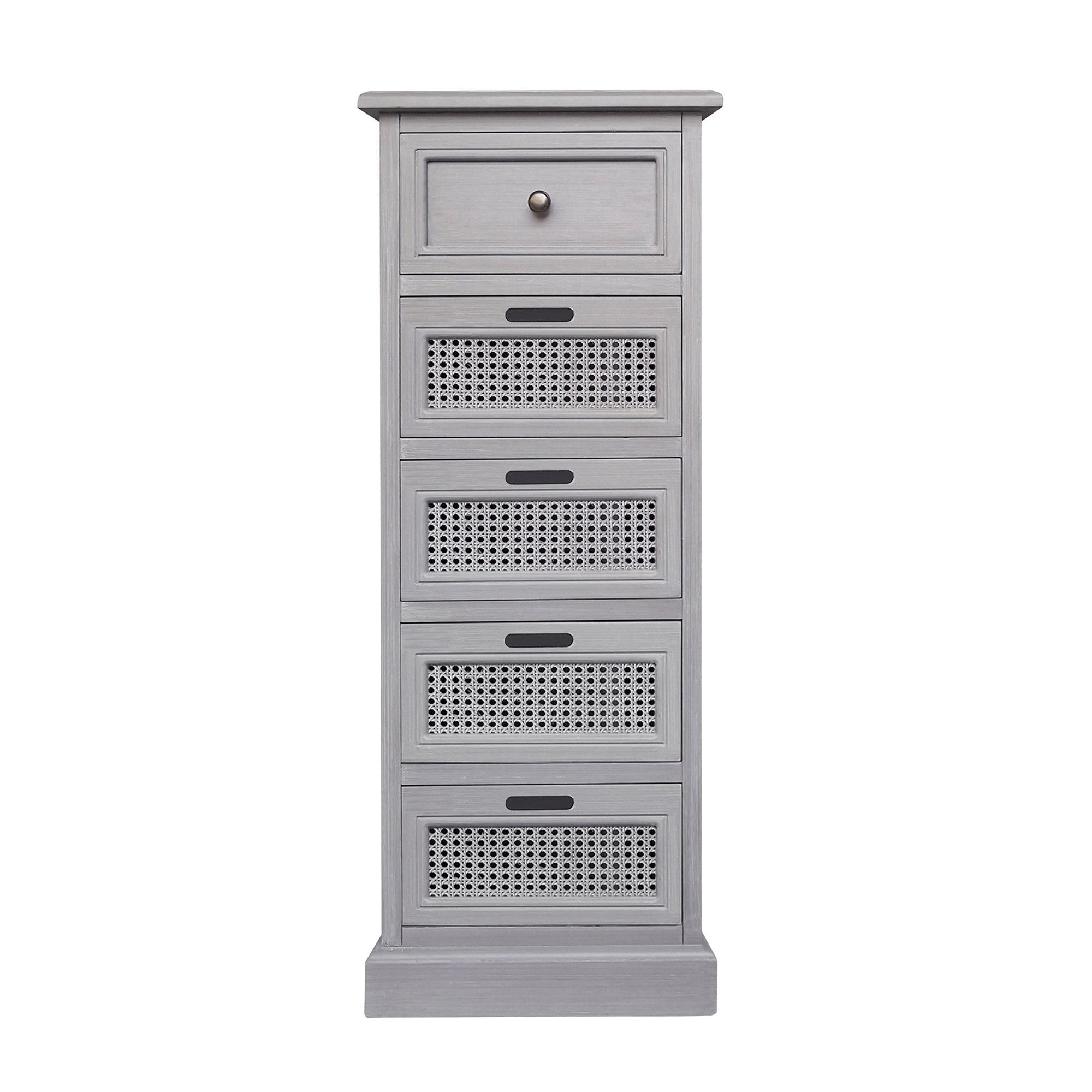 Lucy Cane Grey Tall Chest of Drawers Grey