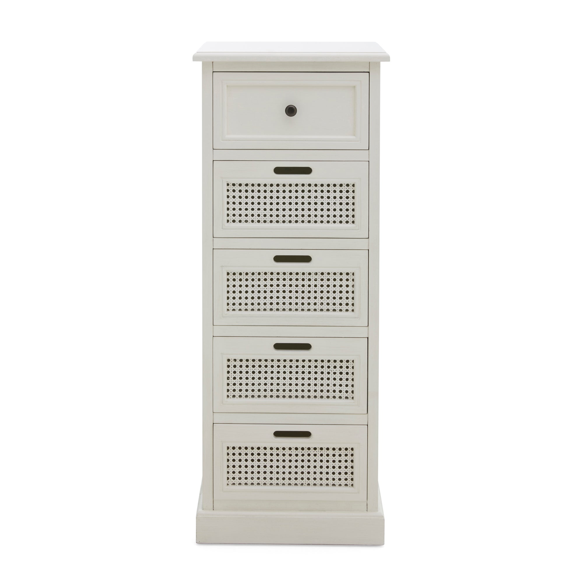 Lucy Cane Cream Tall Chest of Drawers Cream