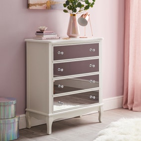 Palais Mirrored Ivory 4 Drawer Chest