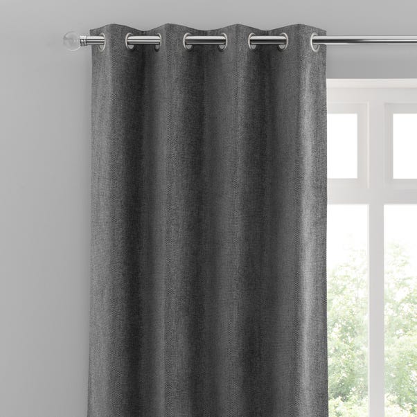 Oxford Grey Chenille Eyelet Curtains Dunelm Oxford Grey Chenille Eyelet Curtains, Dark Grey Curtains