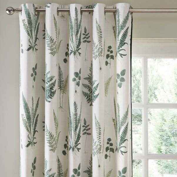 Fern Green Eyelet Curtains Dunelm, Green And Gray Curtains