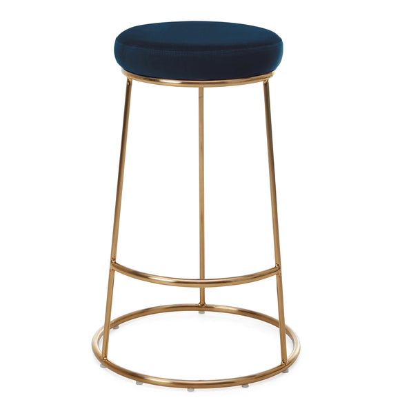 Zeta Bar Stool Midnight Blue Velvet Midnight (Blue)