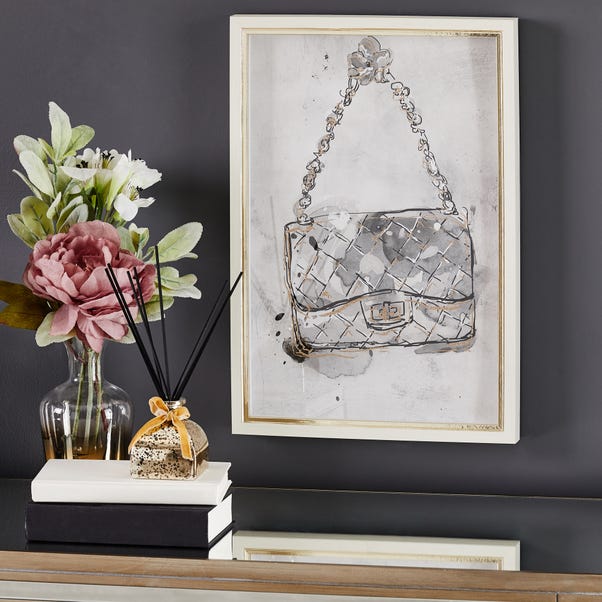 Glam Handbag Framed Picture Cream