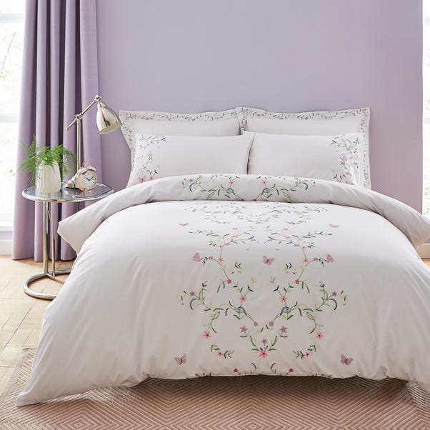 Sophie White Fl Embroidered Duvet Cover And Pillowcase Set Dunelm - White Bedding With Embroidered Flowers Sophie White Fl Embroidered Duvet Cover And Pillowcase Set Dunelm - White Bedding With Embroidered Flowers