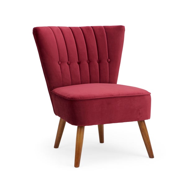 Isla Velvet Cocktail Chair Claret Dunelm