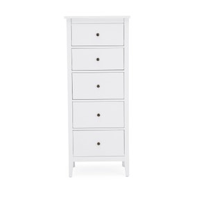 Lynton Compact White Tall Chest of Drawers