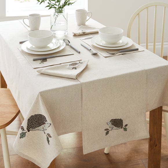 Hedgehog Embroidered Tablecloth | Dunelm