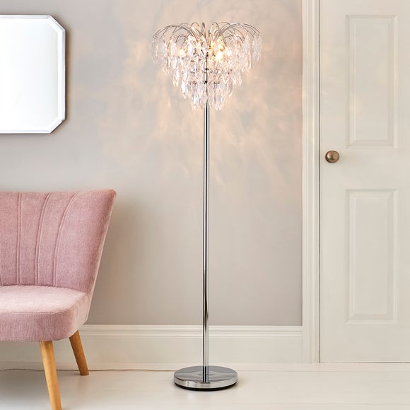 Crystal Floor Lamp Dunelm Off 54, Eniola Frosted White Glass Ball Gold Floor Lamp