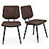 Austin Set of 2 Faux Leather Brown Dining Chairs
