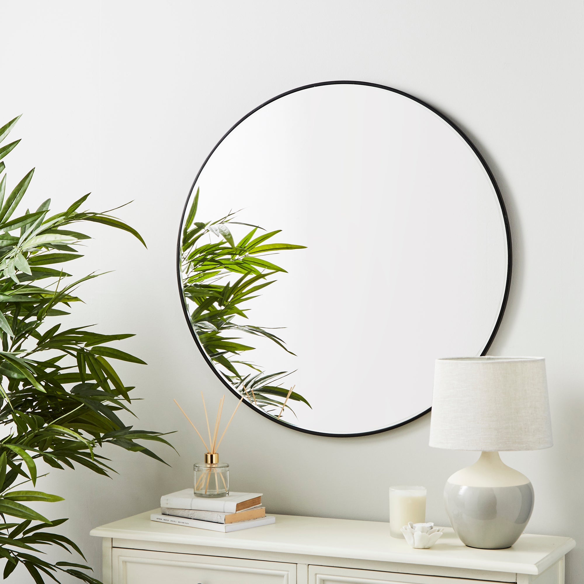 Click to view product details and reviews for Apartment Round Wall Mirror 80cm Black Black.