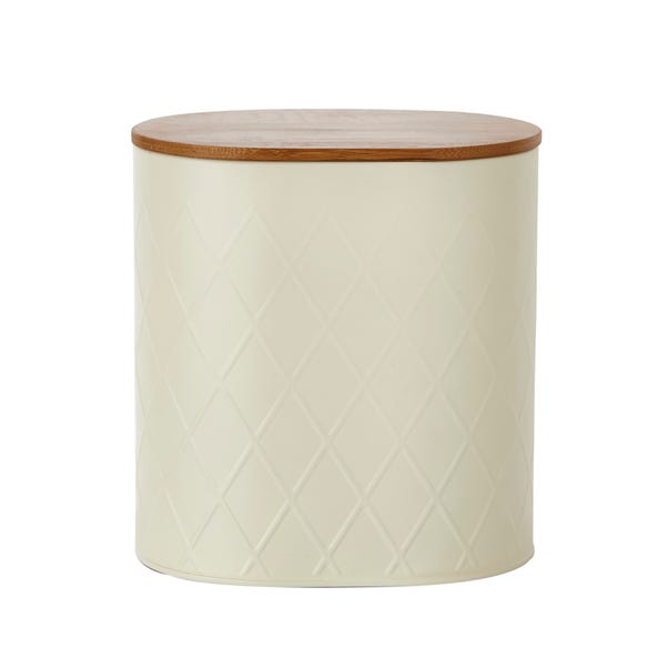  Cream Geometric Large Metal Kitchen Canister image 1 of 2
