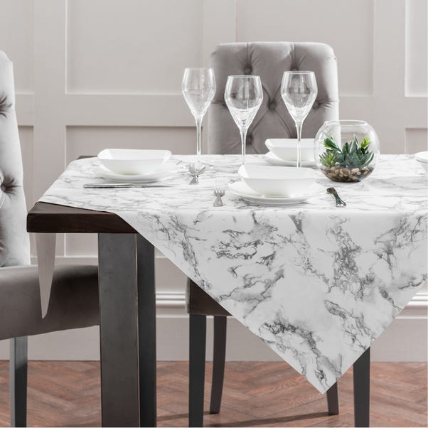 PVC Marble Tablecloth Black and white undefined