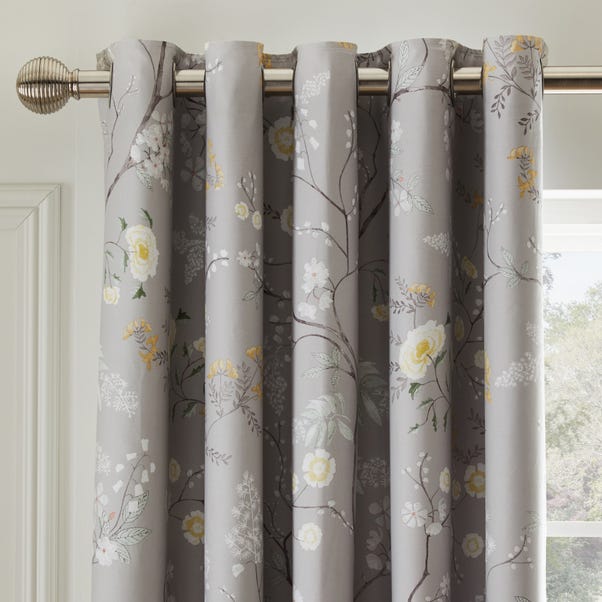 Dorma Maiya Grey Blackout Eyelet Curtains Dunelm