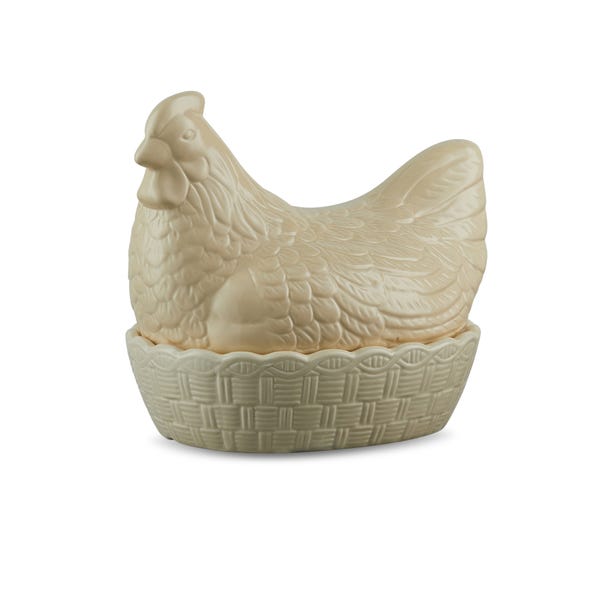 Ceramic Cream Chicken Egg Basket Cream