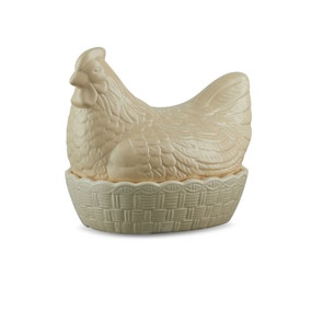 Ceramic Cream Chicken Egg Basket