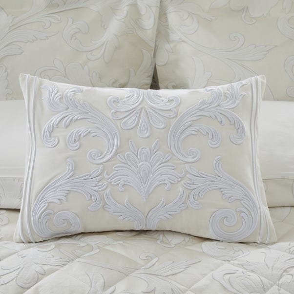 Dorma Acanthus Embroidered Cream Cushion Cream