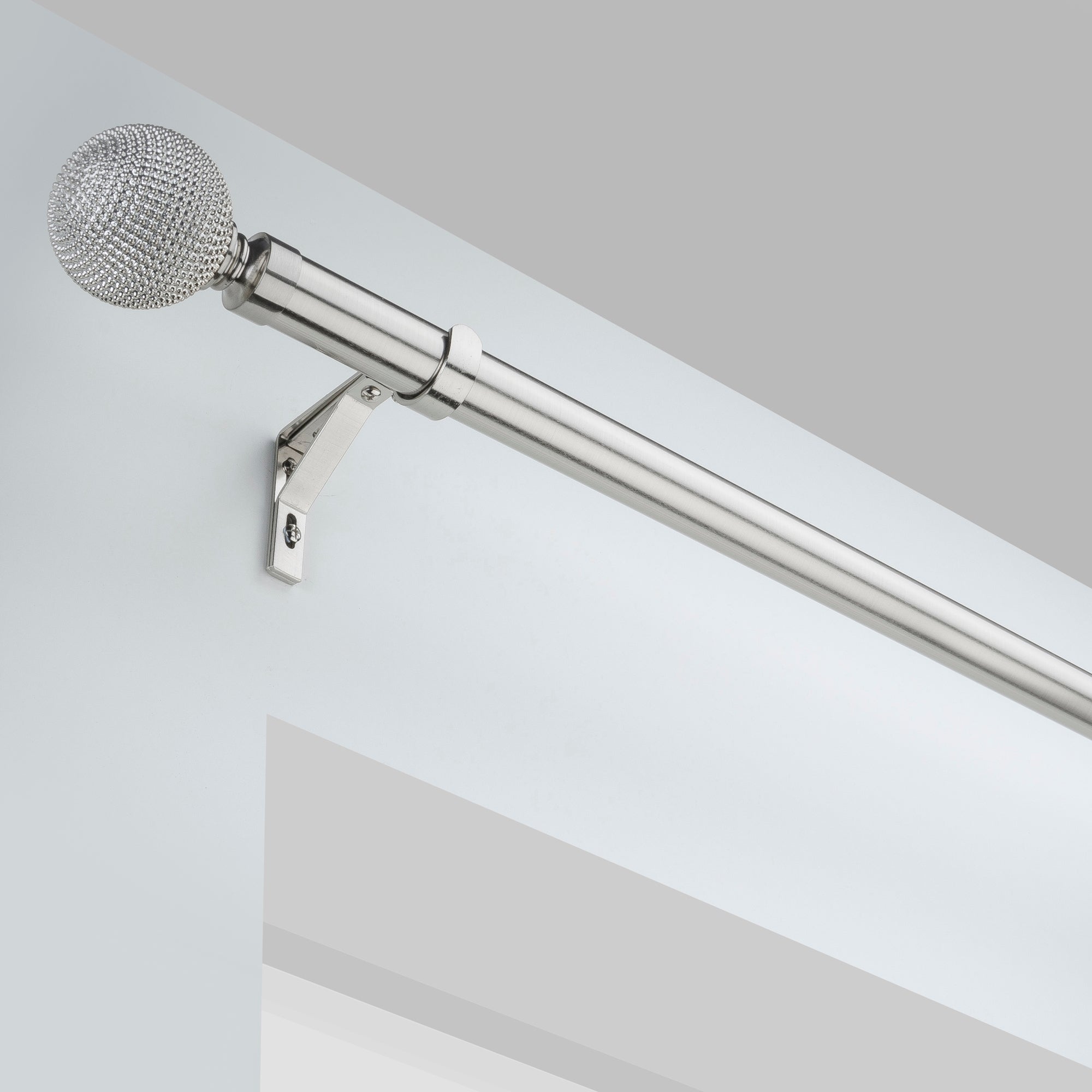 Click to view product details and reviews for Studded Ball Satin Steel Eyelet Curtain Pole Dia 28mm Satin Steel Silver.