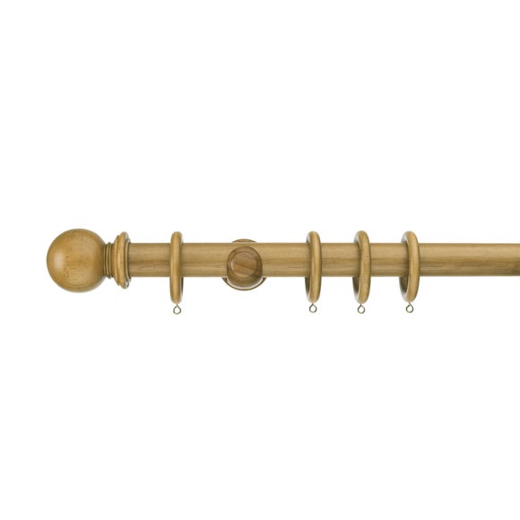 Swish Sherwood Fixed Wooden Curtain Pole With Rings