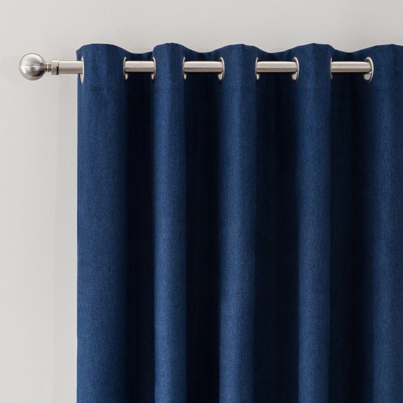 Luna Brushed Blackout Eyelet Door Curtain | Dunelm