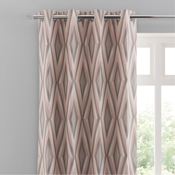 Diamond Jacquard Blush Eyelet Curtains Dunelm Diamond Jacquard Blush Eyelet Curtains, Pink Patterned Curtains