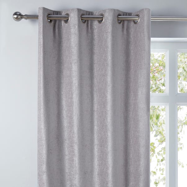 Chenille Silver Wave Eyelet Curtains  undefined